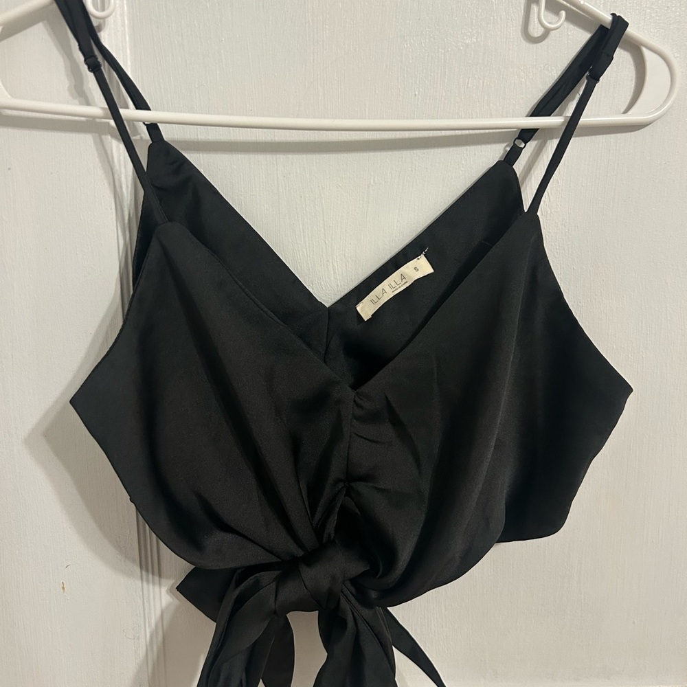 ILLA ILLA Black Satin Top